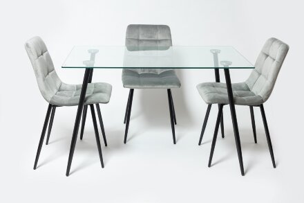 Обеденная зона Стол UDT 5003 \ Стул UDC 7094 Серый (3шт)  