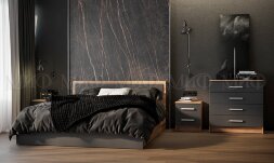 Шкаф для одежды 5 двери Мартина, графит/дуб крафт 