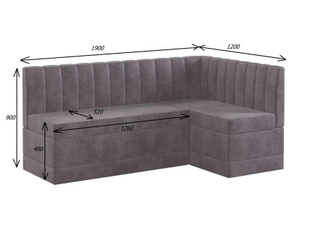 Кухонный уголок Томенто (с коробом для хранения) 