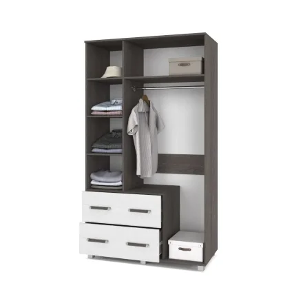 Шкаф трехстворчатый с зеркалом и ящиками В33 Виора, Ясень Анкор 