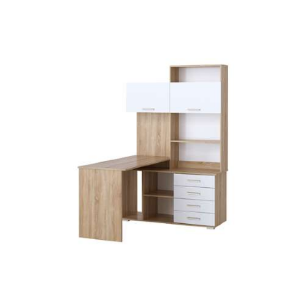 Стол угловой ПКС-11, Сонома-Белый глянец  