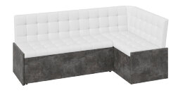 Кухонный уголок со спальным местом Форест, Ателье темный/Кожзам белый