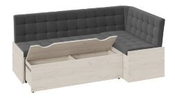 Кухонный уголок со спальным местом Форест, Дуб крафт белый/Велюр серый