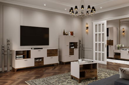 Комод 3 двери + 3 ящика Монтана, Персидский жемчуг 