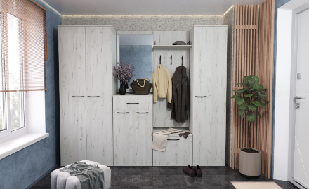 Шкаф 2-х дверный, 1 ящик Италия, Крафт Белый 