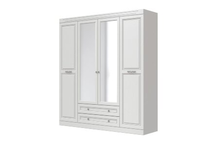 Шкаф 4-х дверный Олимп, белый 
