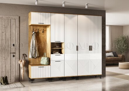 Пенал закрытый Флэш, Браш Вайт/Дуб крафт 