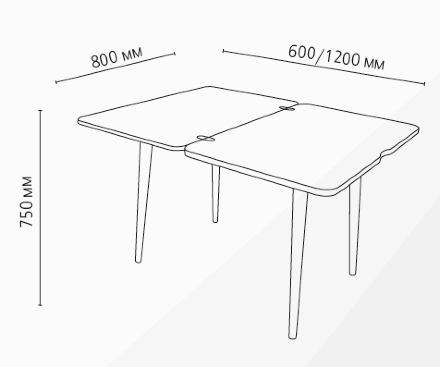 Стол обеденный раскладной Прага 5 опора массив МТ9 