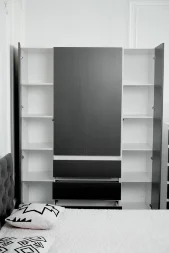 Модульная спальня Парус, белый/Графит 2