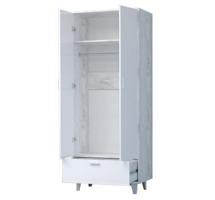 Шкаф с 2 дверями и 1 ящиком на ножках Шк-1 ЭГО, Дуб Крафт 