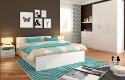 Кровать с ящиками Осло, белый  