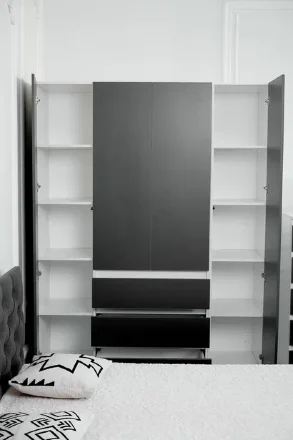 Модульная спальня Парус, белый/Графит 3 