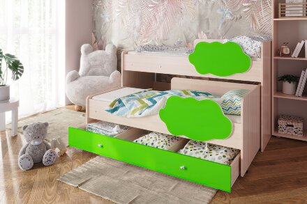 Кровать выкатная Соник, лайм 