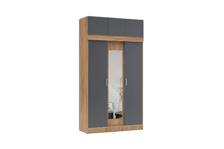 Шкаф-купе с антресолью Роджина дуб крафт / графит 