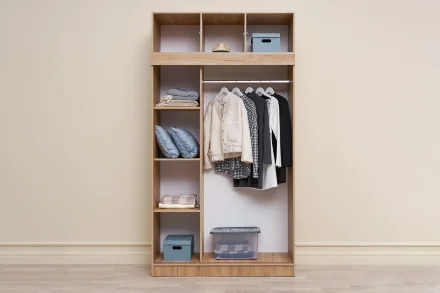 Шкаф-купе с антресолью Роджина дуб крафт / графит 