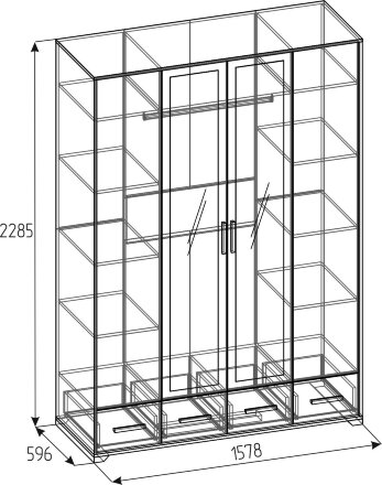 Шкаф для одежды и белья 555 Айрис 