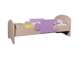 Детская кровать Мозаика, белый +ирис ( с бортиками и ящиками)