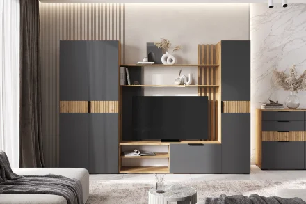 Комод Роджина дуб крафт / графит 