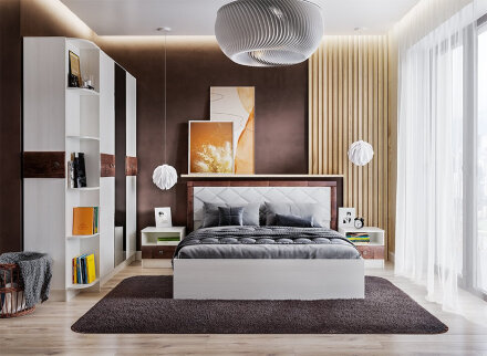 Кровать Мадлен (ясень анкор светлый — дуб бомонд какао) 