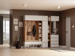 Тумба с вешалкой Прага, Белый