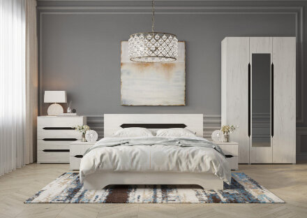 Модульная спальня Вега 4, Крафт белый     