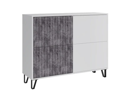 Комод Ливерпуль, белый/бетон темный 