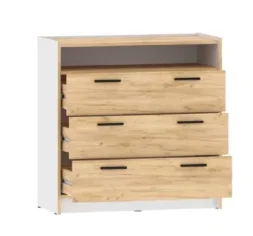 Комод Оттавия НМ 011.04, Белый Фасадный/Дуб Крафт Золотой