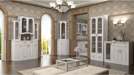 Шкаф для посуды с зеркалами Венеция В-9 