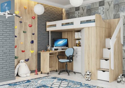 Кровать-чердак Мийа, сонома 