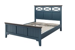 Кровать из массива Грация-5, сапфировый/карниз дуб коньяк 