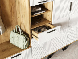 Модульная прихожая Флэш, Браш Вайт/Дуб крафт