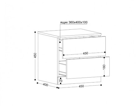 Тумба прикроватная Николь, кашемир 