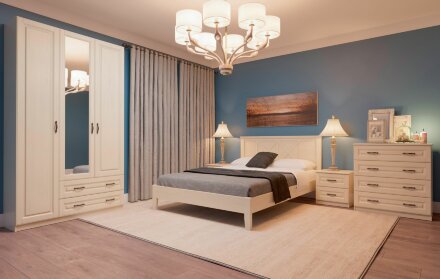 Шкаф 4х-дверный Кантри, слоновая кость 