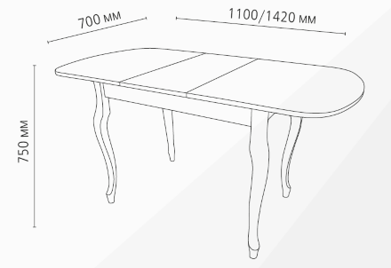 Стол обеденный Прага-1 раздвижной с ящиком опора массив МТ 