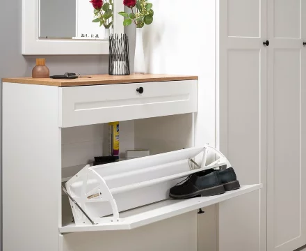 Тумба для обуви Остин 16.121 белый шагрень 