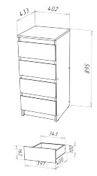 Комод Т-2 Stern (Штерн), сонома