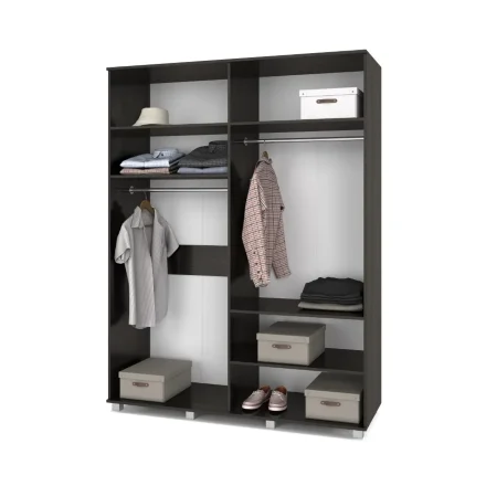  Шкаф четырехстворчатый с зеркалом В41 Виора, Венге/Млечный дуб 