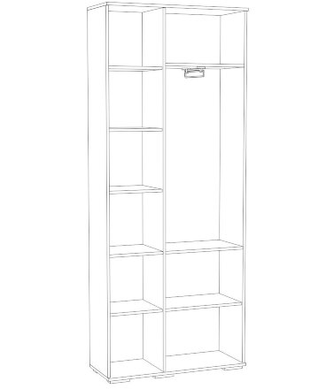 Шкаф комбинированный с зеркалом Ливорно ЛШ-9, дуб сонома 