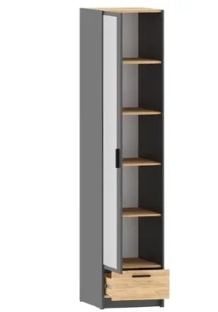 Шкаф для одежды Оттавия НМ 011.20 (фасад с зеркалом), Антрацит 