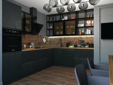 Кухня Бронкс кварц бетон 1800 