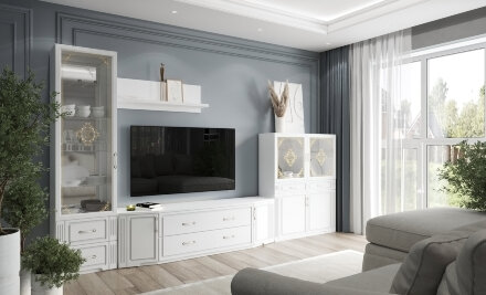 Шкаф-пенал со стеклом Виктория  