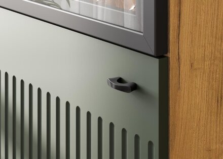 Пенал со стеклом Милан, Олива софт 