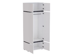 Шкаф двустворчатый Аркон, Белый / Бетон темный