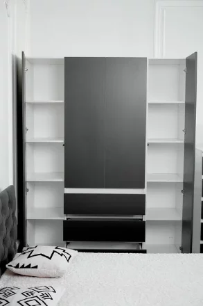 Шкаф 1600 Парус, белый/Графит 