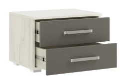 Тумба прикроватная (комплект из 2 штук) Фиеста New, Дуб крафт белый / Графит
