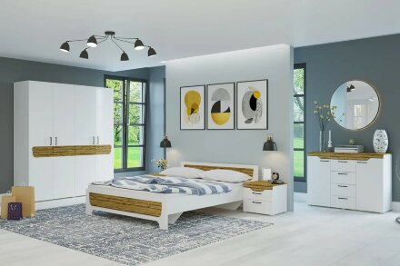 Шкаф 4х дверный Милана, Белый/Сосна Гранд 