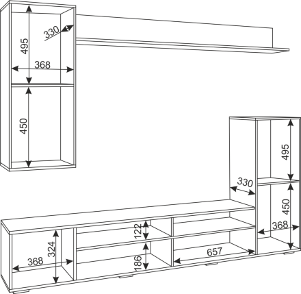 Гостиная Альфа, графит софт 