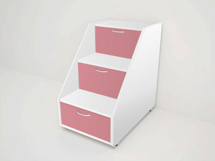 Кровать Матрешка (Радуга) 1,6 м. белый + розовый 