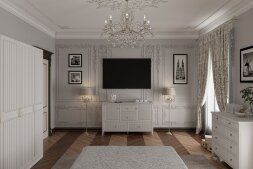 Комод 2 двери, 4 ящика Мэгги