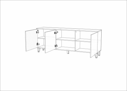 Тумба ТВ Ливерпуль, вотан/графит софт 